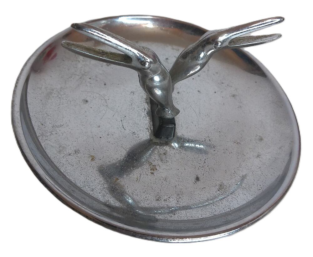 Vintage Hamilton 1950s Art Deco Chrome Pelican Or Toucan Pincherette Ashtray
